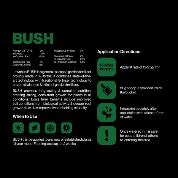 Bush Garden Fertiliser 12:3:7+Biology 5kg